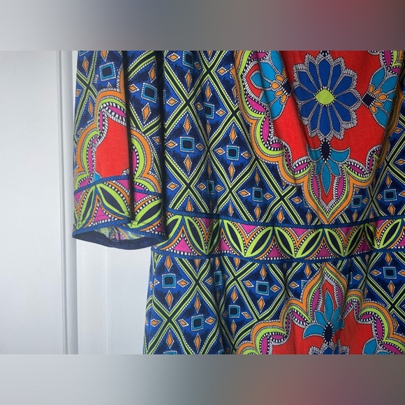 Laundry By Shelli Segal Woman’s Print Dress Size Small Blue Lime Pink 3/4 Sleeve - Picture 4 of 9